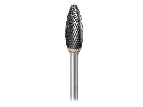 Flame Type Bur, Double-cut - 6mm shank