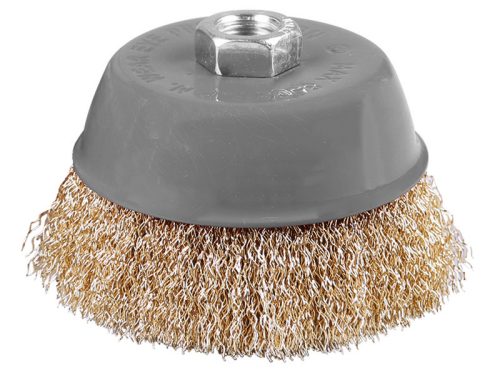 Wire Brush, Crimped, Brass-Coated